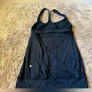 Lululemon black yoga tank with bra, size 4